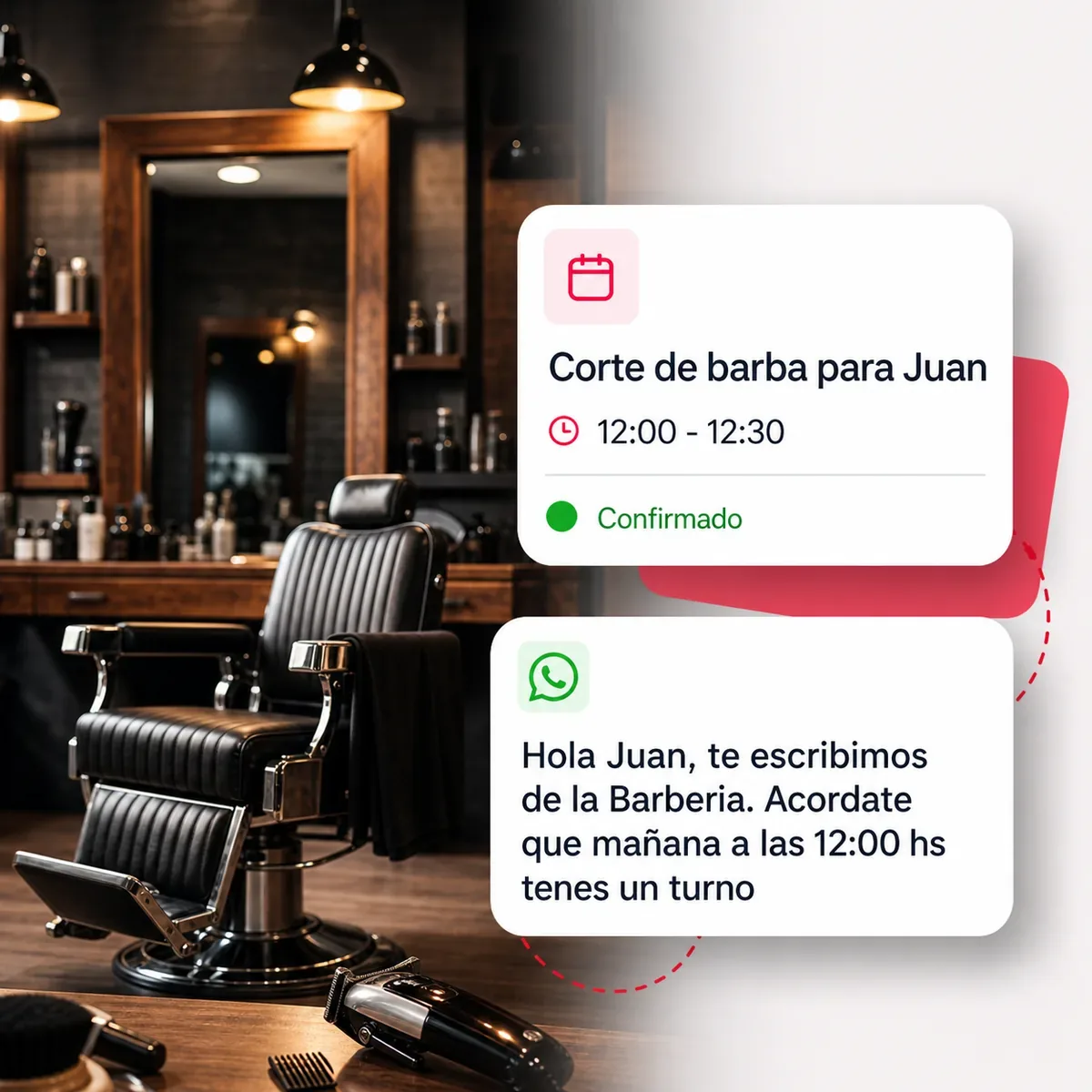 Agenda online para barberia con turno confirmado y recordatorio automatico