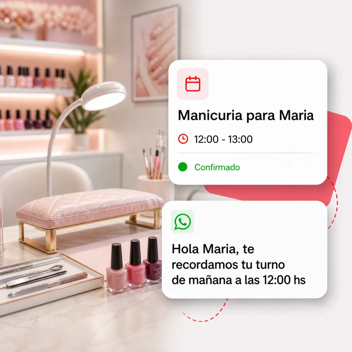 Agenda online para salon de unas con turno confirmado y recordatorio automatico